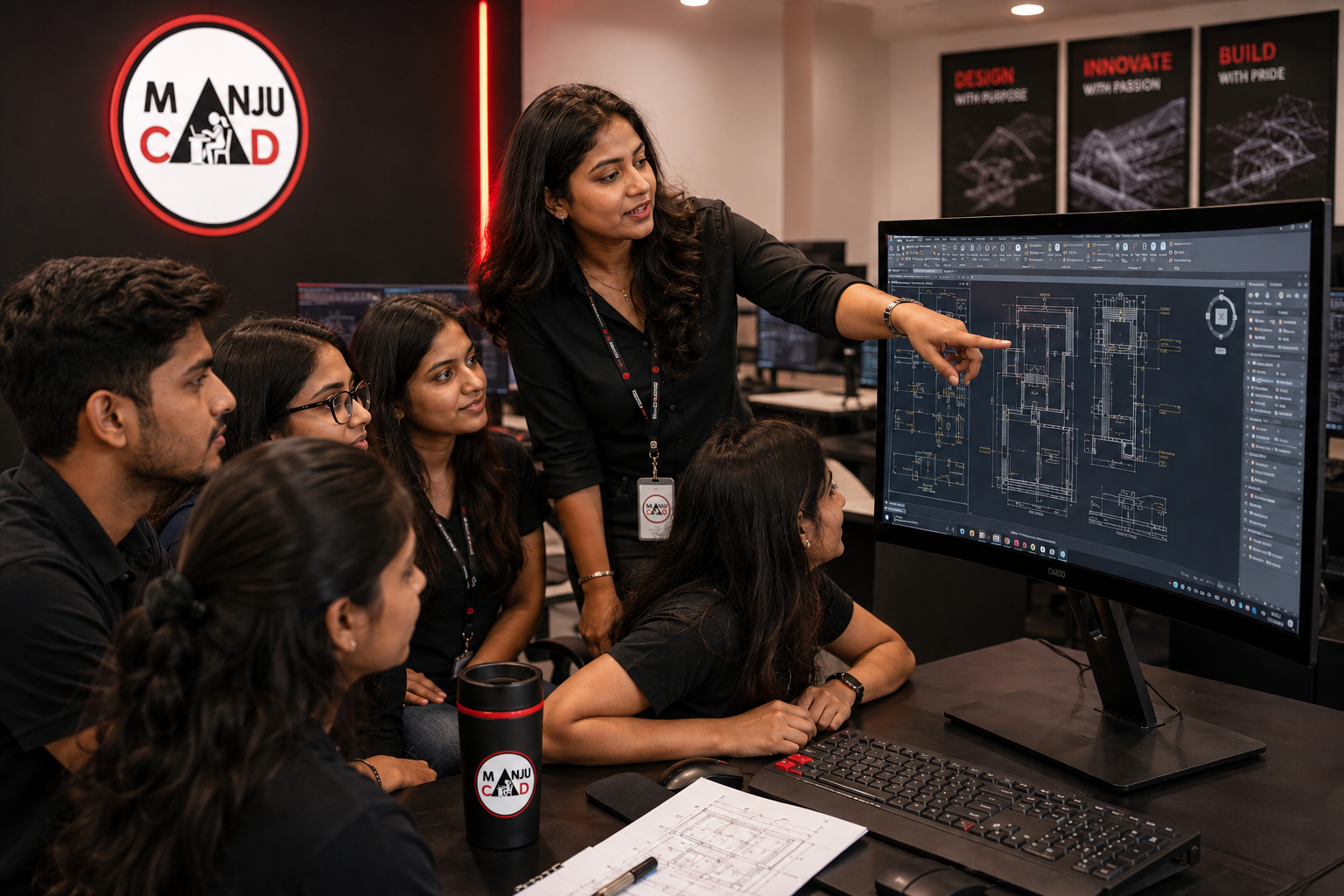 Manju Ma'am teaching at Manju CAD Experts
