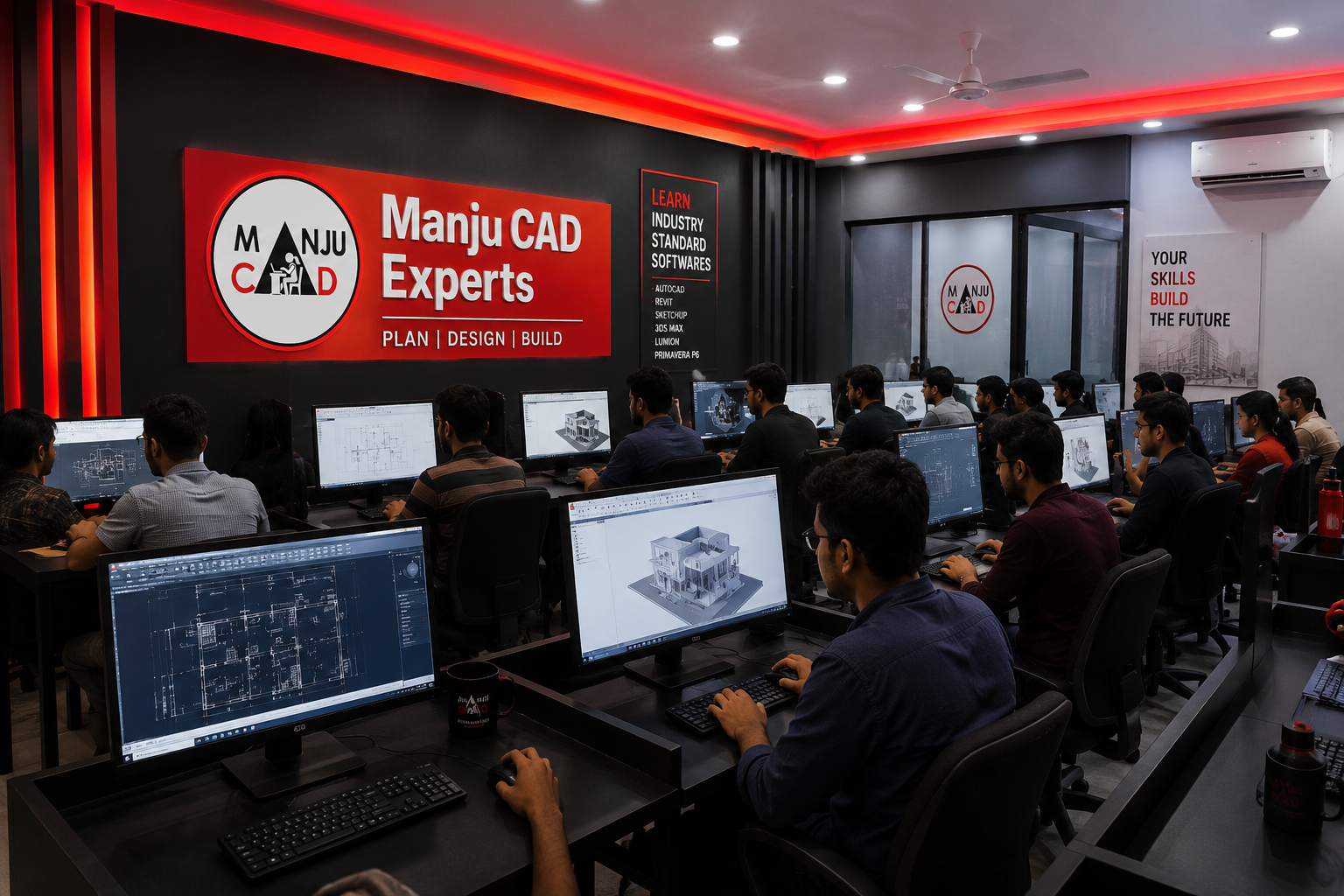 Manju CAD Experts training centre interior in KPHB Hyderabad