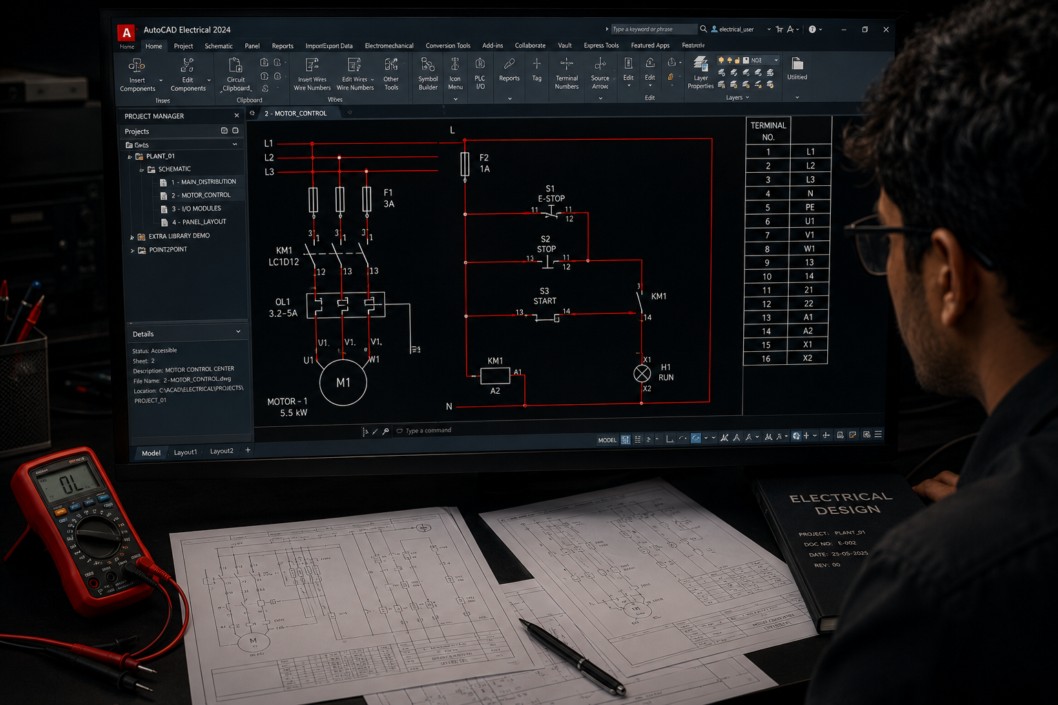 Electrical CAD (AutoCAD Electrical) training at Manju CAD Experts