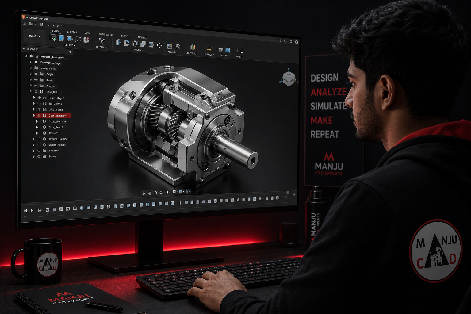 Fusion 360 training at Manju CAD Experts