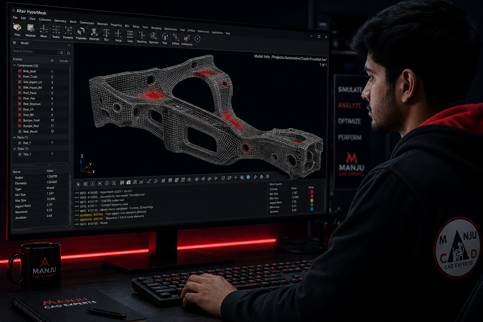 HyperMesh training at Manju CAD Experts